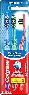 Colgate Extra Clean Toothbrush, Soft Toothbrush for Adults, 3 Count (Pack of 1)