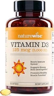 NatureWise Vitamin D3 5000iu (125 mcg) 1 Year Supply for Immune Support, Healthy Muscle Function, and Bone Health - Non-GMO, Gluten Free in Organic...