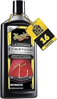 Meguiar's Ultimate Compound - Pro-Grade Car Scratch Remover, Paint Correction Compound that Removes Defects While Adding Gloss and Shine, Single St...