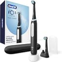 Oral-B iO Series 3 Limited Deep Clean Rechargeable Electric Toothbrush for Adults, Black, 3 Modes, Smart Pressure Sensor, Plaque Removal and Gum Care, 2 Replacement Brush Heads, Travel Case