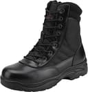 Men's Military Tactical Work Boots Side Zipper Leather Motorcycle Combat Boots Trooper
