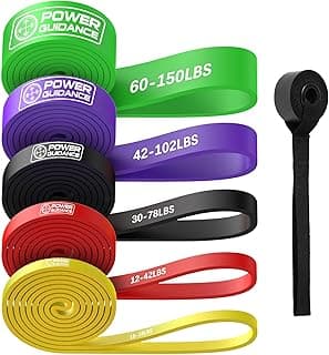 POWER GUIDANCE Resistance Bands, Set of 5 Pull Up Bands, Pull Up Assistance Bands, Exercise Bands, Resistance Bands Set for Legs, Working Out, Musc...