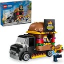 City Burger Truck Toy Building Set, Fun Gift for Kids Ages 5 Plus, Burger Van and Kitchen Playset, Vendor Minifigure and Accessories, Imaginative P...