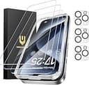 UNBREAKcable iPhone 15 Pro Screen Protector 3-Pack, Upgraded Dual-Tempered Glass + 3 Camera Lens Protectors, Military-Grade 9H Hardness, HD Clarity, Anti-Fingerprint, Case Friendly, 6.1 Inch