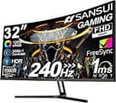 SANSUI 32 Inch Curved 240Hz Gaming Monitor High Refresh Rate, FHD 1080P Gaming PC Monitor HDMI DP1.4, Curved 1500R, 1Ms MPRT, HDR,Metal Stand,VESA ...