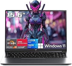 2026 Gaming Laptop with AMD Ryzen 4300U Processor, 15.6 Inch FHD Display Laptop AMD Radeon Graphics Laptop computer 16GB RAM 512GB SSD, Windows 11,...