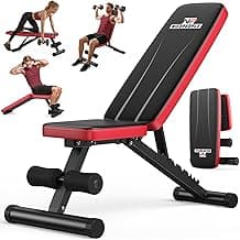 NICEPEOPLE Adjustable Weight Bench for Home Gym, 660LBS Capacity Workout Bench with 8 Backrests for Chest Shoulders Arms, Compact and Foldable Stre...