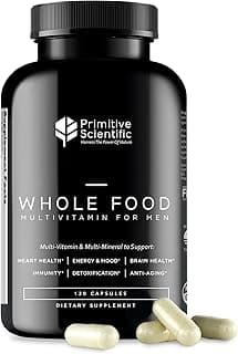 Whole Food Natural Multivitamin and Mineral Capsules for Men - All-Day Energy, Inner Zen, and Stronger You (120 Capsules)