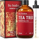 SU JUABA 4 Fl Oz Tea Tree Essential Oil, 100% Natural Aromatherapy Oil for Toenail, Skin, Face, Hair, Shampoo - 118ML