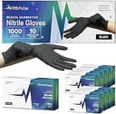 Black Medium Nitrile Gloves Case of 1000 - Medical Grade - Latex-Free, Powder-Free - Disposable Nitrile Gloves - Medical Exam, Lab, and Industrial Use