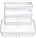 4 pcs Clear Zipper Pouches,Hard Shell Zipper Case, Toiletry Bag for Travel, CLear Diaper Bag, Toiletry Pouch, Travel Organizer, Cosmetic Bag,Toy St...