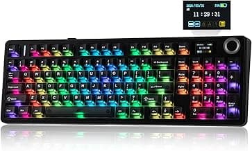 EPOMAKER Aula F99 MAX Wireless Mechanical Keyboard, Smart Screen & Knob, 8000mAh, 2.4Ghz/BT Creamy Keyboard, Pre-Lubed Switch, Hot-Swappable, RGB B...