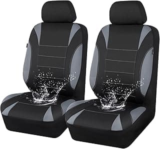 CAR PASS Waterproof Car Seat Covers Front Seats Only with 5mm Composite EVA, Neoprene Car Seat Cover with Separate Headrest Cover, Quick Setup Univ...