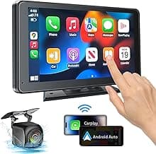 Portable Wireless with Apple CarPlay and Android Auto Screen for Car, 7" HD Touch Screen Car Stereo with Mirror Link, Bluetooth 5.2, Backup Camera,...