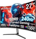 SANSUI 27 Inch Curved 240Hz Gaming Monitor FHD 1080P, 1500R Curve Computer Monitor, 130% sRGB, 4000:1 Contrast, HDR, FreeSync, MPRT 1Ms, Low Blue L...