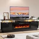 70" TV Stand for Living Room, Modern Entertainment Center & Media Console, Fits TVs up to 80", Storage Cabinet with Shelves, 36" Electric Fireplace...