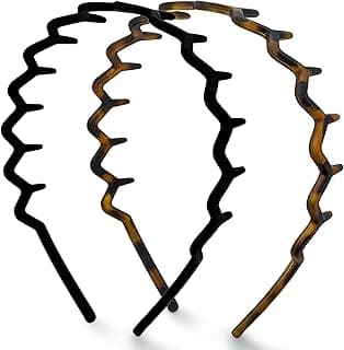 Zig Zag Headbands for Women – Fashion Accessories for Slicked Back Styles - Comfortable Wavy Headbands | Comb Headband with Teeth | Ideal Gifts for...