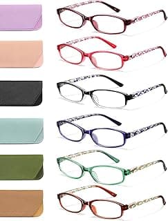Reading Glasses for Women,6 Pack Blue Light Blocking Glasses for Women,Fashion Readers with Spring Hinge Eyeglasses
