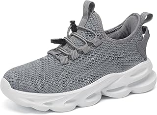 Kids Shoes Boys Girls Tennis Shoes Lightweight Sports Kids Sneakers Slip on with Bungee Lace for Running/Walking Little Kid/Big Kid