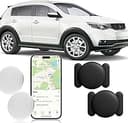 GPS Tracker for Vehicles, No Monthly Fee, 2 PCS Tracker Device for Vehicles, Real-Time Car Tracker, Work with Find My (iOS Only), Magnetic Mini Car...