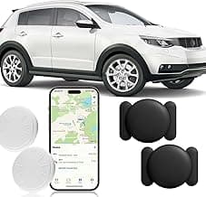 GPS Tracker for Vehicles, No Monthly Fee, 2 PCS Tracker Device for Vehicles, Real-Time Car Tracker, Work with Find My (iOS Only), Magnetic Mini Car...