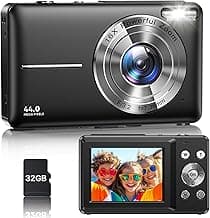 Digital Camera, Latest FHD 1080P Digital Camera for Teens with SD Card Anti Shake Point and Shoot Cameras Portable 16X Zoom Compact Small Cameras f...