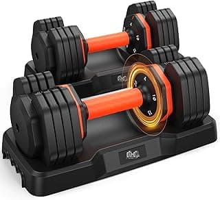 2026 Updated Adjustable Dumbbell Set of 2, 110lbs/50lbs Weights Dumbbell Set with Storage Box, 25lbs/55lbs Adjustable Weights with Anti-slip Silico...