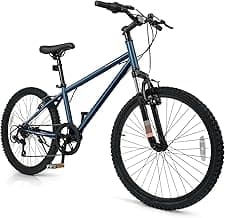 Goplus Mountain Bike, 20/24 Inch Kids Bicycle w/ 6-Speed Drivetrain, Suspension Fork, Dual Brakes, Adjustable Seat, Outdoor Cycling Children City B...