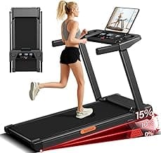 16% Treadmills for Home, 3-in-1 Foldable Treadmill with Incline, Portable Treadmill with Handle, 3.0HP Quiet Walking Pad Treadmill, 12 Automatic Mo...