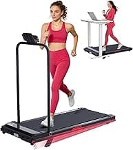 Walking Pad with Handle Bar and Incline, 3.0HP Under Desk Treadmill for Home Small Space, 0.6-7.6MPH Portable Walking Pad Treadmill with Handles, 3...