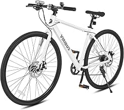 VIRIBUS Hybrid Bikes, 28 inch Mens Hybrid Bicycle 7 Speed with Lightweight Aluminum Frame & Disc Brakes, 700C Retro Vintage Adult Bike for Tall Men...