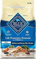 Blue Buffalo Life Protection Formula Adult Dry Dog Food, Helps Build and Maintain Strong Muscles, Made with Natural Ingredients, Chicken & Brown Rice Recipe, 30-lb. Bag