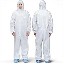 Medtecs Hazmat Suits - 6 Sizes Options - Disposable Coveralls Suit, Medical Protective Coverall PPE Hazmat Suits