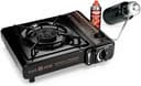 GasOne 10,000 BTU Dual Fuel Camp Stove – Butane and Propane Burner Portable Stove Camping Grill with Adjustable Heat Dial, Carry Case, Automatic El...