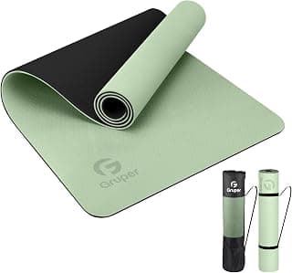 Gruper Yoga Mat Non Slip, Eco Friendly Fitness Exercise Mat with Carrying Strap,Pro Yoga Mats for Women,Workout Mats for Home, Pilates and Floor Ex...