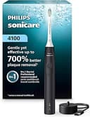 Philips Sonicare 4100 Rechargeable Electric Toothbrush, 1 Brush Head, Black | 700% More Plaque Removal¹, Pressure Sensor, 2 Brush Settings, 2-Minute Guided Timer, 14-Day Battery, HX3681/24
