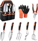 Garden Tools Set, 8 Piece Gardening Tools Set with Non Slip Ergonomic Handle, Heavy Duty Garden Tool Set with Storage Bag, Gardening Kit for Women,...