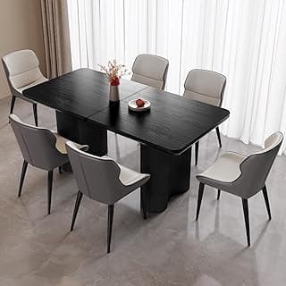 63" 7-Piece Kitchen & Dining Set,Modern Table & 6 Chair Set for Home,Apartment,Elegant Dining Chairs with Padded Seats & Backrests,Stable Frame Rec...