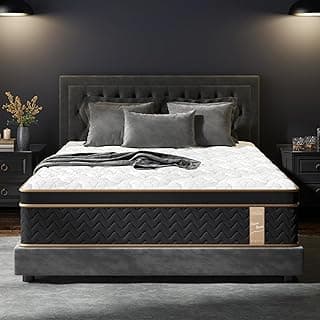 Queen Mattress 12 Inch, Cooling Hybrid Bed in a Box, 7-Zones Individual Pocket Spring, Motion Isolation, Targeted Hip/Shoulder/Lumbar Support, Fibe...