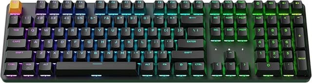 Keychron KJ5 Wireless Mechanical Keyboard - 100% Full-Size Layout Brown Switch, QMK RGB Backlit, 2.4G/Bluetooth/USB-C, Double-Shot Cherry PBT Keyca...