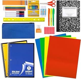Trail maker School Supplies Kit 45 Piece Grades K-12 | Back to School Essentials, Includes Folders Notebooks Pencils Pens and Much More