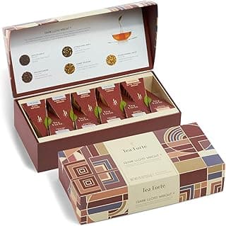 Tea Forte Premium Petite Presentation Box Gift Set Sampler, 10 Count, 2 of Each Blend Individually Wrapped Handcrafted Pyramid Infuser Bags, Gifts ...