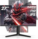 CRUA 27” 540Hz Gaming Monitor, IPS FHD(1920x1080P), AMD FreeSync, 120% sRGB, Height/Pivot/Rotating/Tilt Adjustable Vertical Monitor, HDMI 2.1 + DP ...