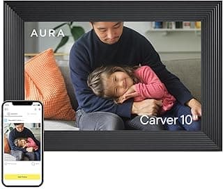 Aura Carver HD WiFi Digital Picture Frame, 10.1”, Add Photos with Aura App, Free Unlimited Storage - Wirecutter’s Pick for Best Digital Photo Frame...