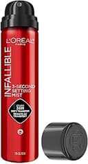 L'Oreal Paris Infallible 3-Second Setting Spray Mist, Microfine Mist for up to 36HR Wear, Clear, 1.76 oz