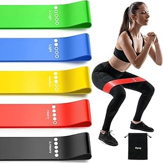 Resistance Bands for Working Out, 5-Pack Elastic Exercise Bands for Strength Training, Stretching, Workout; Home Gym Equipment for Women Men, Pilat...