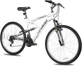 WEIZE Mountain Bike, 24 26 27.5 inch Outdoor MTB Bicycle, 6/18-Speed High-Carbon Steel Dual Full Suspension, Adjustable Ergonomic Seat for Men Wome...