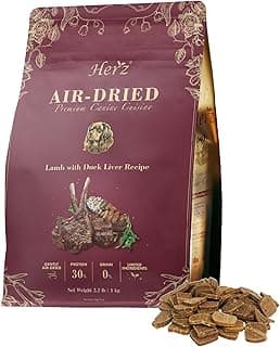 Herz Air-Dried Dog Food Lamb & Duck Liver Recipe 2.2 lb, All-Natural, High-Protein, Grain-Free, Limited Ingredients, Complete & Balanced, Premium C...