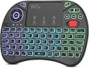 Rii X8 Mini Keyboard,Upgrade 2.4GHz Wireless and Bluetooth Keyboard with Touchpad,RGB Backlit,Rechargeable Battery for Android TV Box/Mac/PC/Nvidia...
