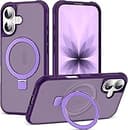 Phone case Compatible with iPhone 17 Case with Invisible Magnetic O-Ring Stand Military-Grade Translucent Phone Case for iPhone 17 6.3" [Compatible...